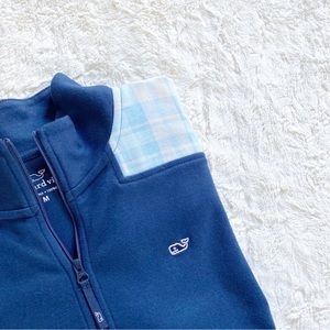 Vineyard Vines Longshore Plaid Shoulder 1/4 Zip Pullover